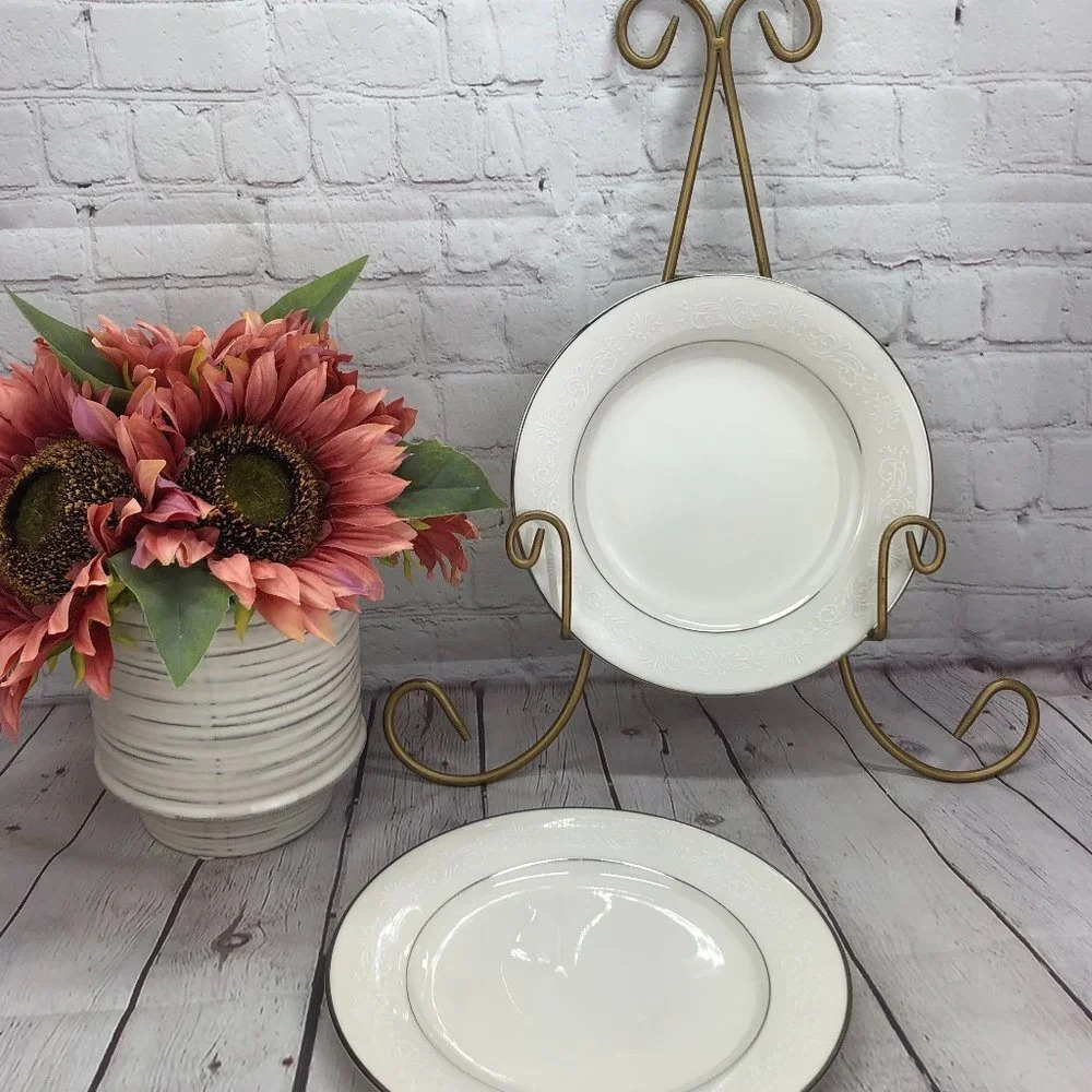 vintage noritake marselle ivory china salad Plates set of 2